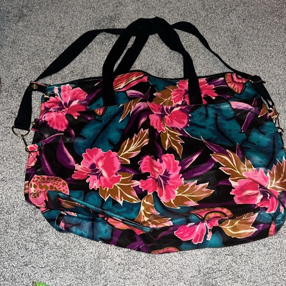 Vintage retro floral travel duffle bag - Picture 4 of 6